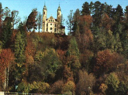Blick von der Isar auf den Kalvarienberg !